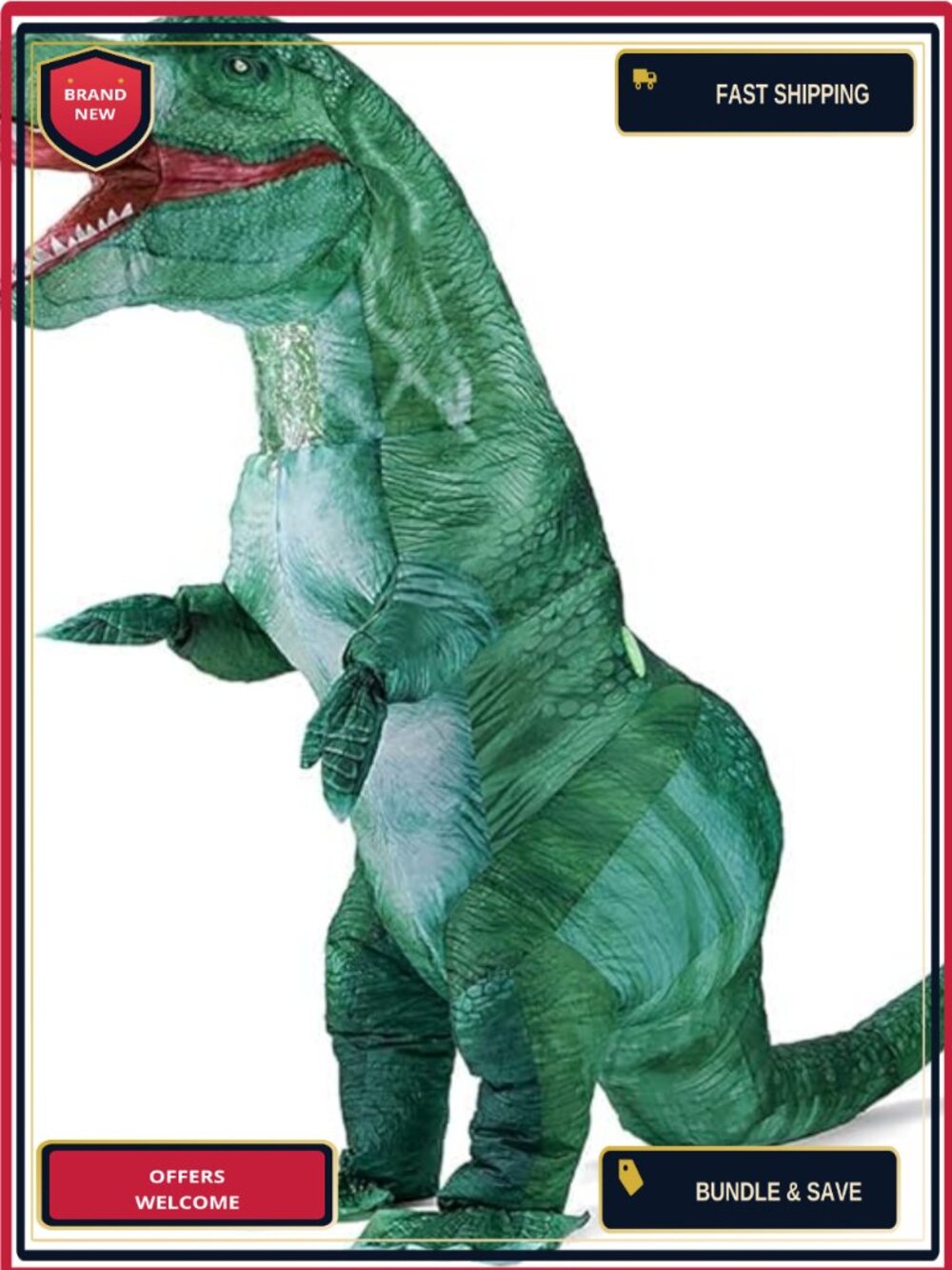 Inflatable Dinosaur Costume for Adult Blow Up Dinosaur Halloween Cosplay